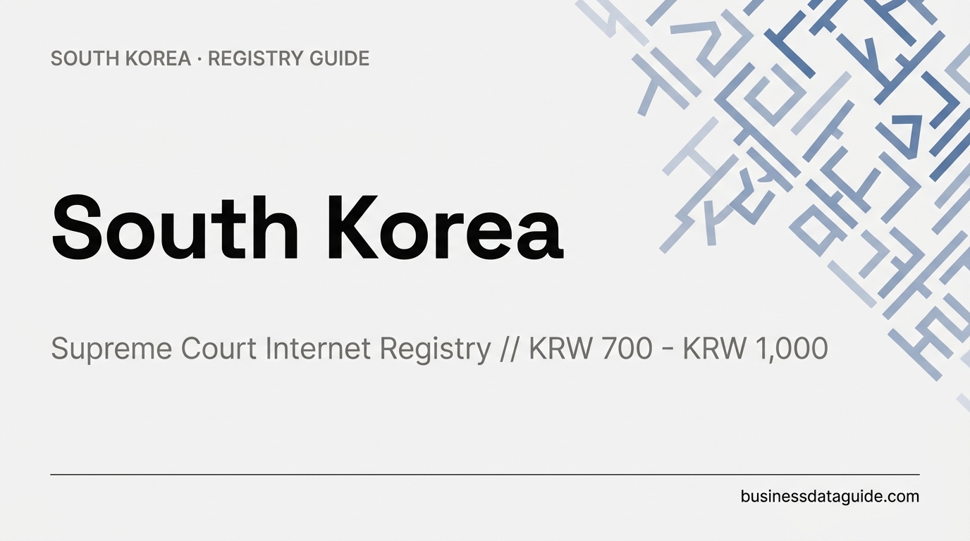 South Korea company registry guide cover