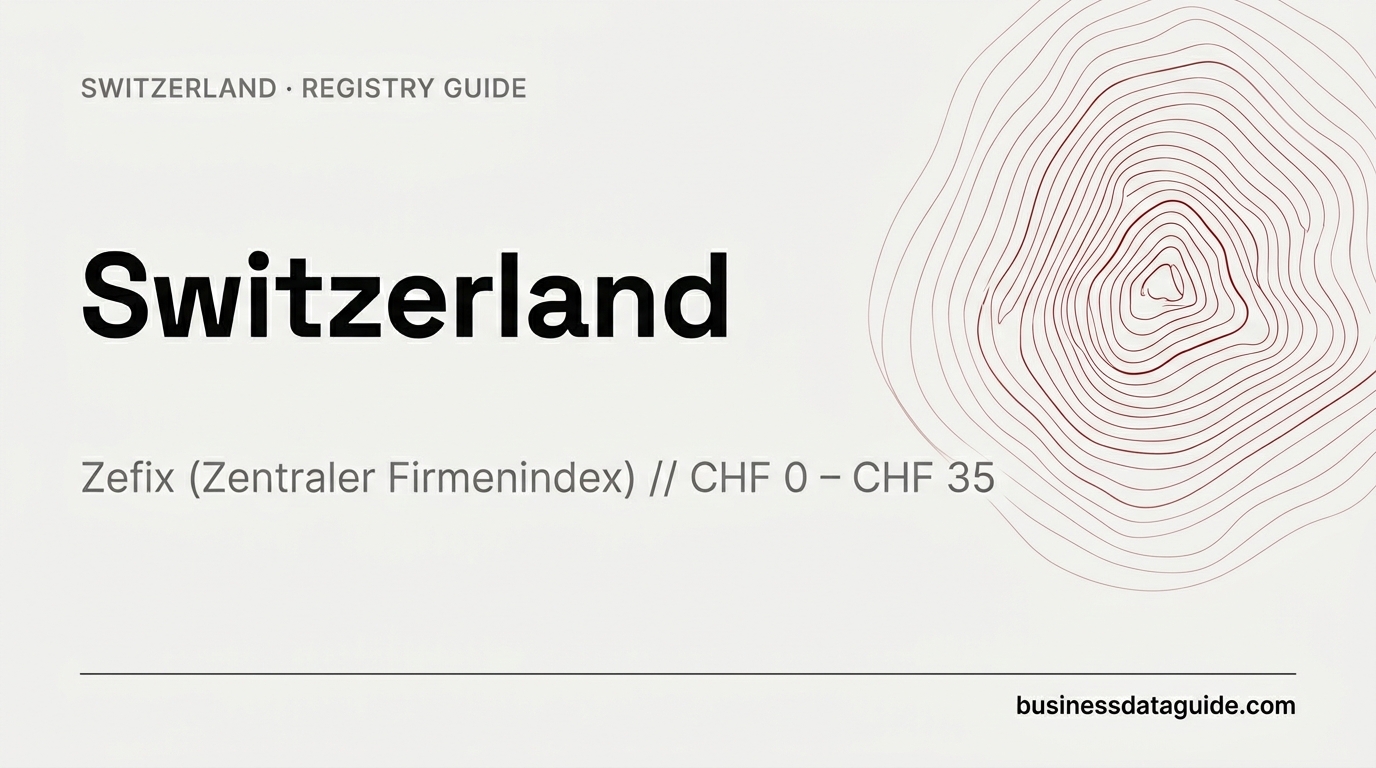Switzerland company registry guide cover