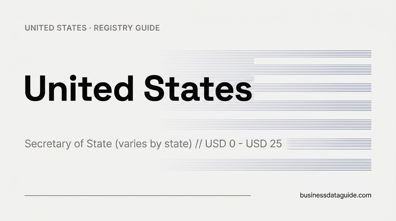 United States company registry guide cover